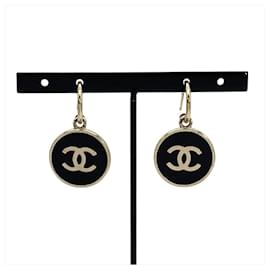 Orecchini Chanel Coco Mark Circle Nero Argento