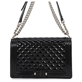 Chanel Black Matelassé Chain Shoulder Bag Black