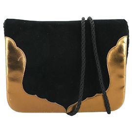 Borsa a tracolla in velluto vintage Yves Saint Laurent Borsa da sera Nero