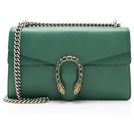 Bolsa de Ombro Dionysus Medium em Couro e Cristais Gucci Verde