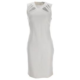 Abito midi con ritagli Diane Von Furstenberg in rayon bianco Bianco Crudo