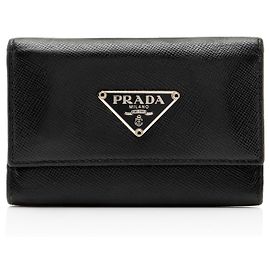 Porte-clés Prada Saffiano 6 Noir