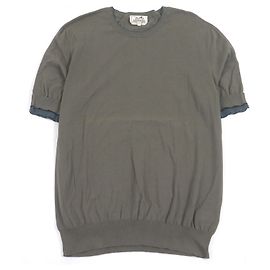 T-shirt Hermès em algodão de manga curta, design docking, XL Bege Caqui