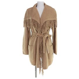 Max Mara Knit Wool Cardigan Coat Beige Camel