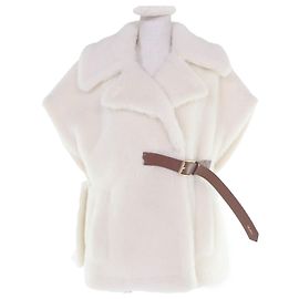 Max Mara Teddy Bear Silk blend Coat White