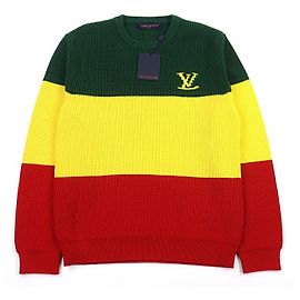 Louis Vuitton Strickpullover mit Rundhalsausschnitt und gesticktem Logo Mehrfarben