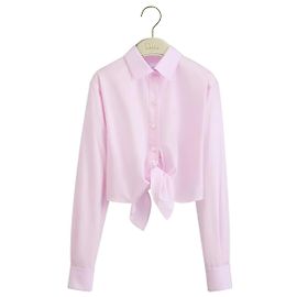 Dior Riviera Crop-Bluse mit Bindegürtel aus rosa Baumwollpopeline Pink