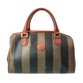 Borsa Fendi Pequin marrone pelle e PVC Marrone