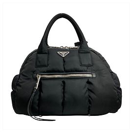 Prada Tessuto Bomber 2-Way Handbag Black