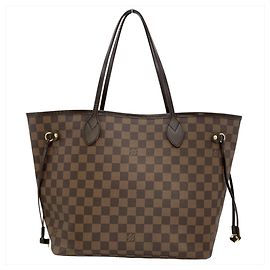 Saco Tote Louis Vuitton Neverfull MM Marrom Damier ebene