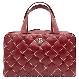 Borsa Chanel Coco Mark Wild Stitch Rosso Bordò