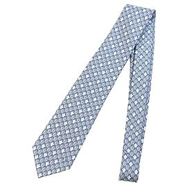 Cravatta in seta Louis Vuitton Marrone Blu chiaro
