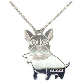 Colar com pingente Bulldog em prata SV925 Gucci Outro