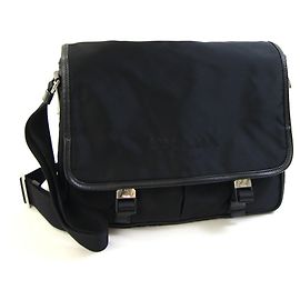 Borsa a tracolla Prada in nylon nero VA0768 Nero Bianco