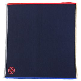 Lenço de cashmere e seda Chanel Marrom Vermelho Azul Bege Azul marinho