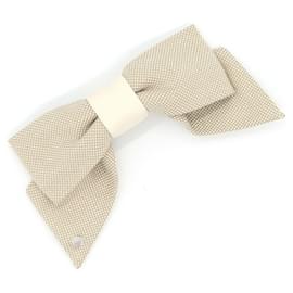 Hermès Hermes Barrette Grenelle Plain Air PM Hair Ribbon Blue Beige Eggshell