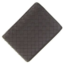 Bottega Veneta Dark Brown Leather Bi-fold Wallet Dark brown