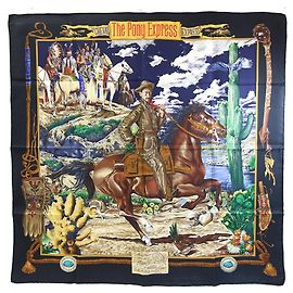 Hermès Hermes Schal - The Pony Express Schwarz Mehrfarben