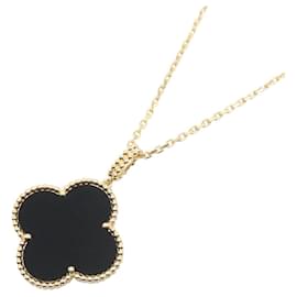 Van Cleef & Arpels Magic Alhambra Onyx Necklace Black Golden