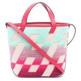 Hermès Sac Cabas Hermes H Ambier PM Rose Multicolore Beige Écru