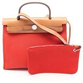 Hermès Borsa Hermes Herbag Zip PM Terre Batue Marrone Altro Arancione