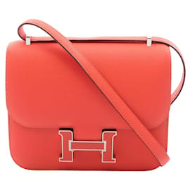 Hermès Hermes Constance 3 Mini Schultertasche aus rotem Epsom-Leder Rot