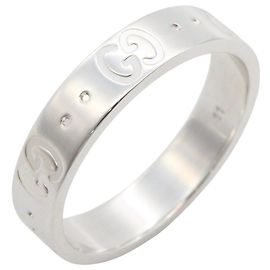 Anillo Gucci Icon Band en oro blanco de 18K Plata