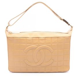 Bolsa de Ombro Chanel Chocolate Bar Coco Mark Marrom