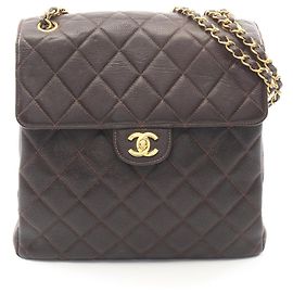 Borsa a tracolla Chanel Matelassé Double-Faced Marrone