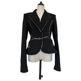 Just Cavalli Black blazer with leopard lining Black