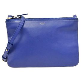 Céline Celine Trio Leather Small Bleu