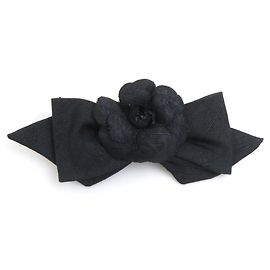 Fermi capelli Chanel in tela nera Nero