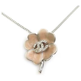 Collana Chanel Coco Mark Clover Argento Rosa Beige