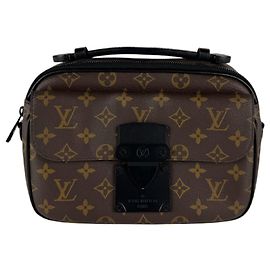 Louis Vuitton Monogram Macassar Shoulder Bag Brown Black