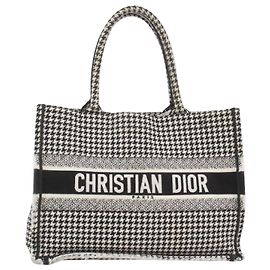 Christian Dior Book Tote en toile brodée Medium Noir
