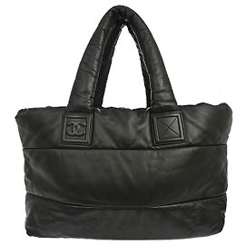 Chanel Coco Cocoon Wendbare Tote Bag aus gestepptem Lammleder Medium Schwarz
