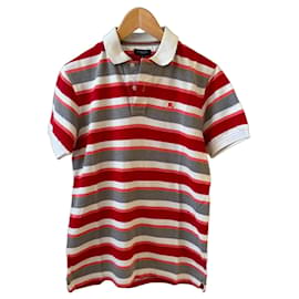 Polo Burberry a rayas Blanco Roja Otro Gris