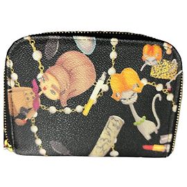 DSQUARED2 printed leather zipped wallet Black Multiple colors