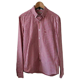 Burberry Brit Red Gingham Baumwollhemd Weiß Rot