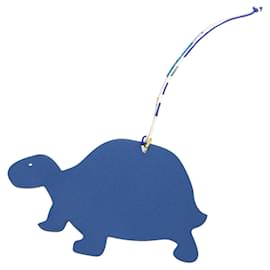 Hermès Petit H Tortue Blue Gray Leather Accessory Bag Charm Marron Bleu