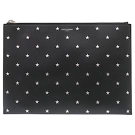 Pochette en cuir noir Yves Saint Laurent Noir