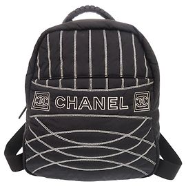 Mochila Chanel Sport Line de nylon Negro