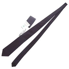 Corbata de seda azul marino Prada Blanco Roja Azul marino