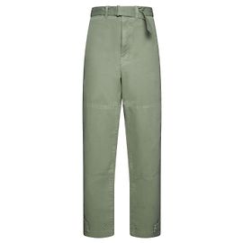 Pantalones Cargo de Cintura Alta Lemaire en Algodón Khaki Caqui