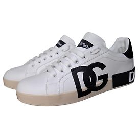 Baskets Dolce & Gabbana Portofino Noir Blanc Beige