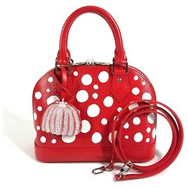 Bolsa de Ombro Louis Vuitton Yayoi Kusama Epi Infinity Dot Polka Alma BB Branco Vermelho