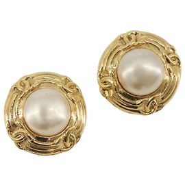 Orecchini CHANEL metallo Gold CC Auth 195943A D'oro