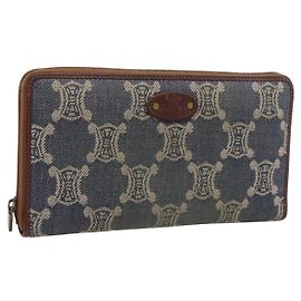 Céline Cartera CELINE Paris Macadam Canvas Azul Auth 197117 Azul