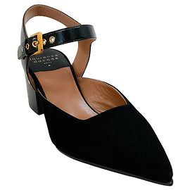 Laurence Dacade Black Suede Kane Ankle Strap Pumps Black