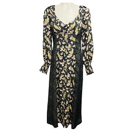 Autre Marque Robe Jessica à manches longues multi-couleurs noire Cinq a Sept Noir